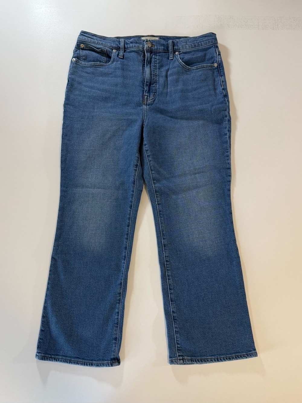 Madewell Slim Demi-Boot Cropped Flare Jeans Enright Wash Denim Women’s Size 32
